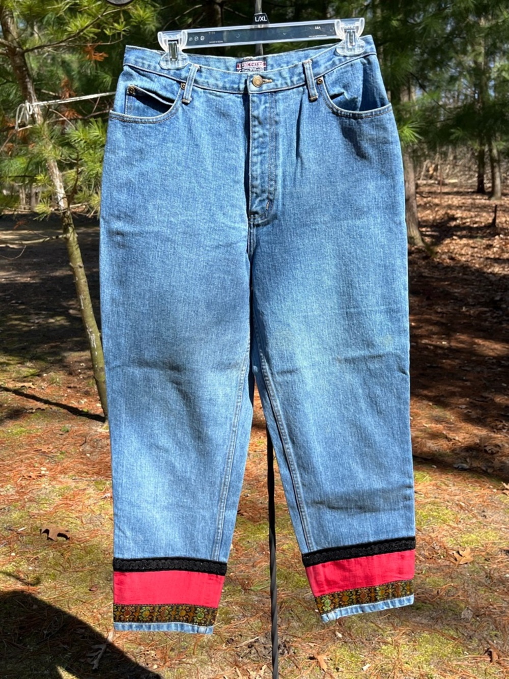 Old School Embellished Denim Capris Size 8 Funky Retro